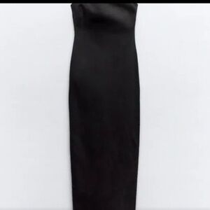 Zara Elegant Black Strapless Dress